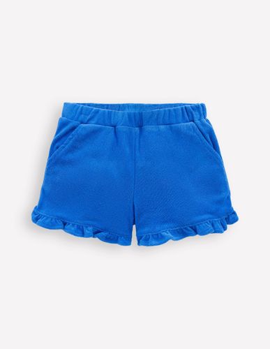 Short en éponge à ourlet volanté-Bleu Martin-pêcheur - Boden - Modalova