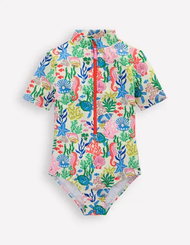 Maillot de bain à manches courtes-Motif Coral Cove multi - Boden - Modalova