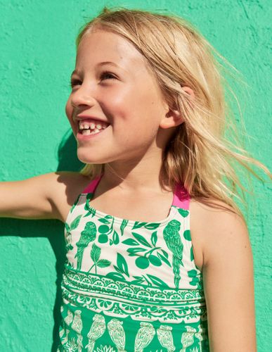 Top de tankini croisé dans le dos-Motif Parrot Palm émeraude profond - Boden - Modalova