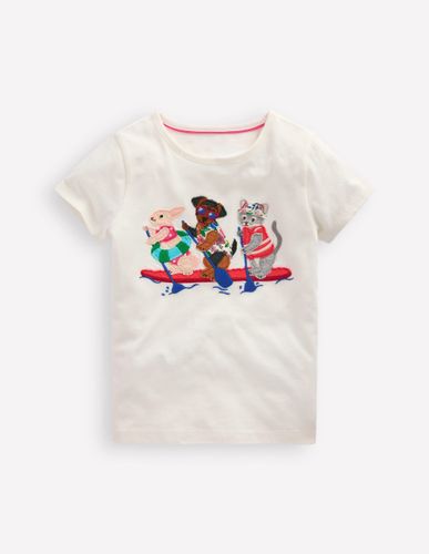 T-Shirt mit Applikation-Naturweiß Rafting Tiere - Boden - Modalova