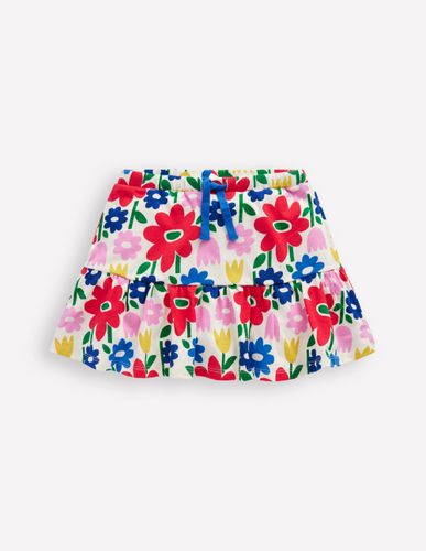 Jupe-short volantée en jersey-Fleurs pop multi - Boden - Modalova