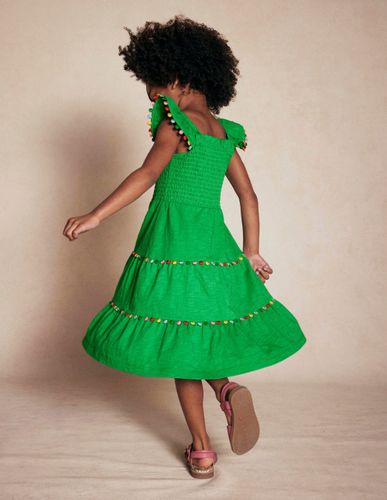 Robe tournoyante Addison à pompons-Vert printemps - Boden - Modalova
