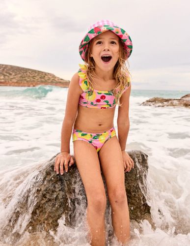 Bikini à bretelles volantées-Rose/citrons et cerises - Boden - Modalova