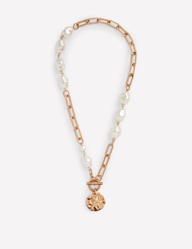 Collier de perles d'imitation vieillies-Doré/perle - Boden - Modalova