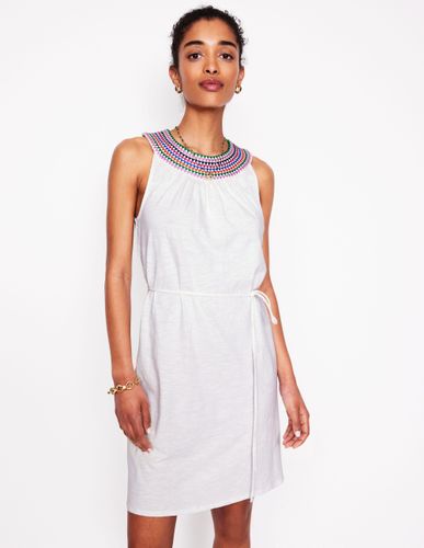 Robe courte Eleni brodée-Blanc - Boden - Modalova