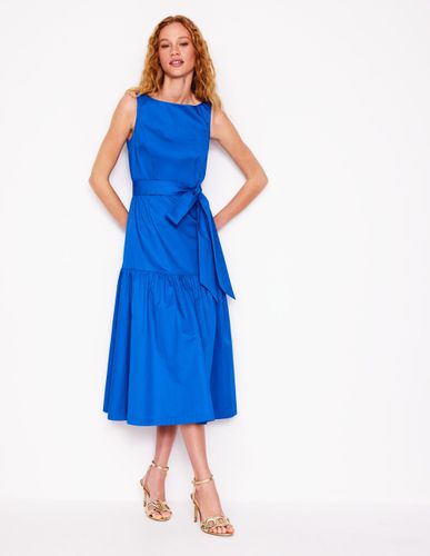 Robe style 50s à grand volant-Bleu Martin-pêcheur - Boden - Modalova