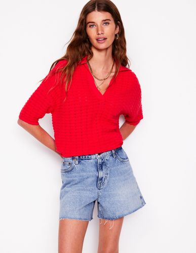 Short en jean à bords francs-Blanc/Cerf - Boden - Modalova