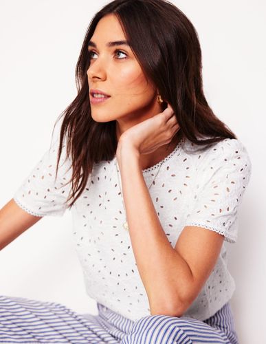Top Edi brodé-Blanc, broderie anglaise - Boden - Modalova