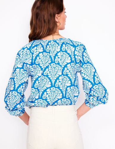 Blouse décontractée en coton-Bleu céruléen, motif Blossomy - Boden - Modalova