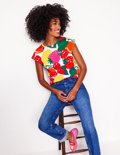 Bedrucktes T-Shirt mit Flammgarn-Bunt, Sommerfrüchte - Boden - Modalova