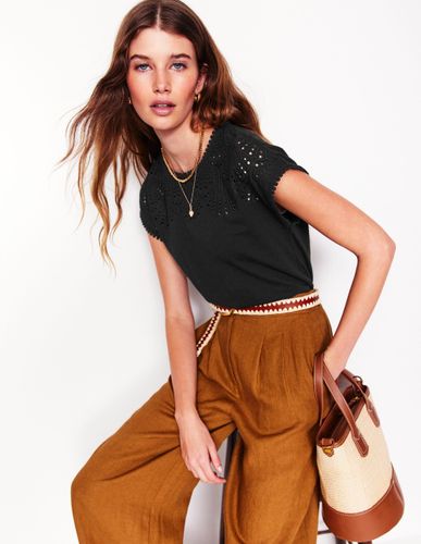 Anya T-Shirt mit Lochstickerei-Schwarz - Boden - Modalova