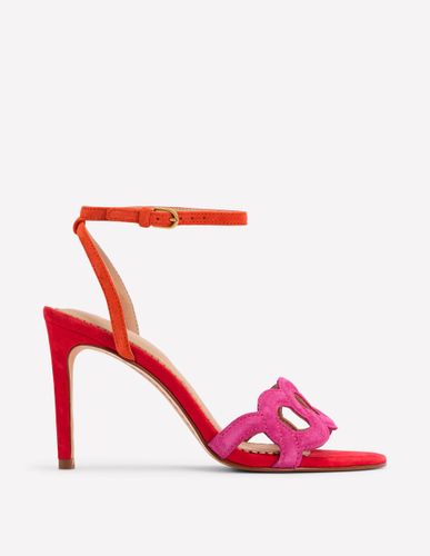 Sandales à talons ornées de cercles-Rouge boîte aux lettres/rose sorbet - Boden - Modalova