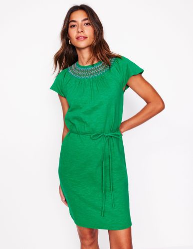 Robe-chemise Nina à smocks-Émeraude Intense - Boden - Modalova