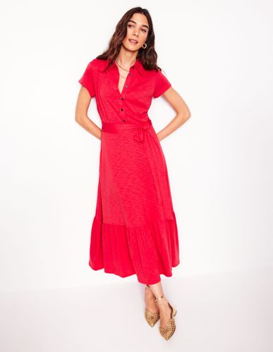 Robe-chemise Cressida en jersey-Rouge rubis - Boden - Modalova