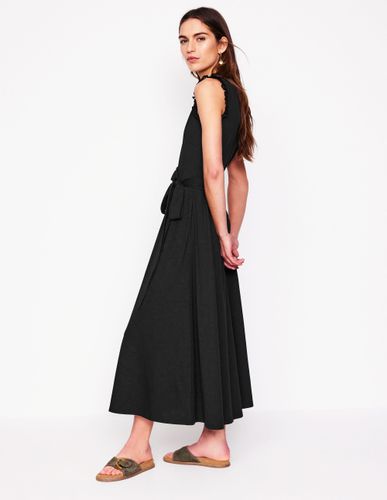 Robe midi Aria à détail en broderie anglaise-Noir - Boden - Modalova
