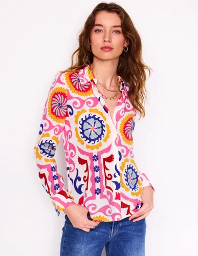 Chemise Sienna en soie-Multi, motif Ornamental Wave - Boden - Modalova