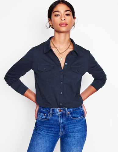 Chemise Amy en jersey-Bleu Marine - Boden - Modalova