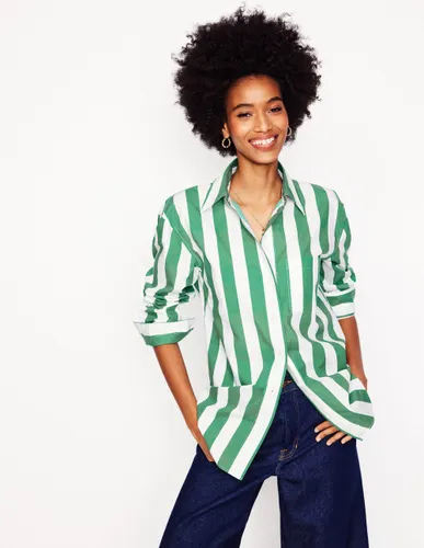 Chemise décontractée Sadie en coton-Rayé large émeraude profond - Boden - Modalova