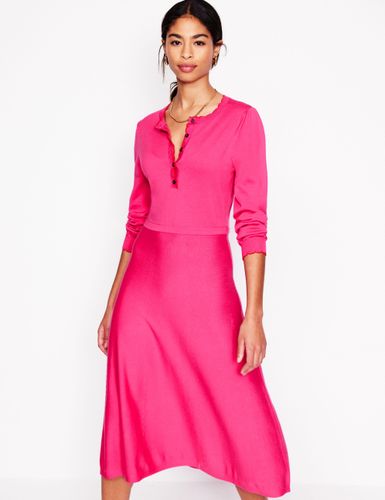 Robe en maille festonnée à col tunisien- pivoine - Boden - Modalova