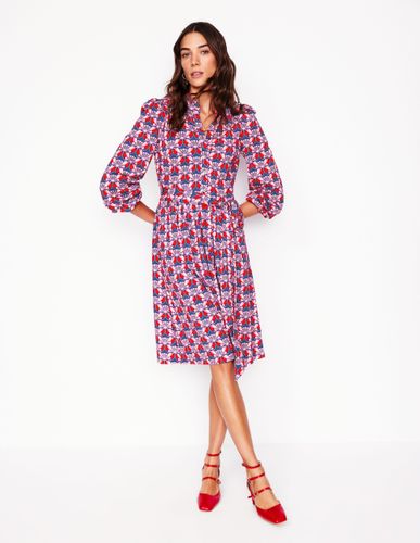 Robe-chemise Willow à col volanté- coquelicot, motif Daisy Bloom Geo - Boden - Modalova