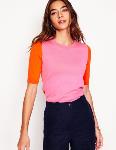 T-shirt col rond Emilia en coton-/rouge pétard - Boden - Modalova