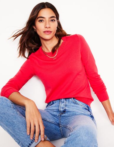 Pull col rond Emilia en coton- camélia - Boden - Modalova