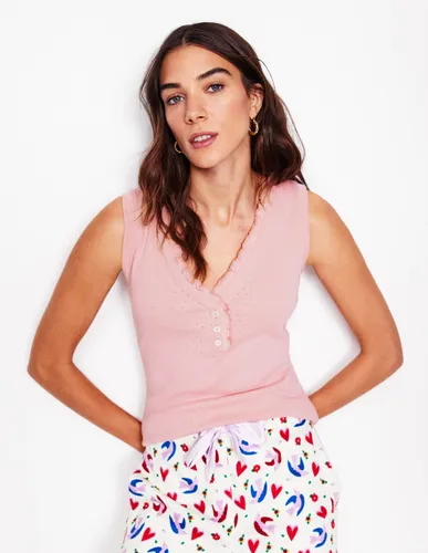 Débardeur de pyjama en jersey à col tunisien- clair chiné - Boden - Modalova