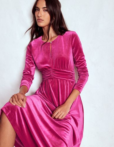 Robe midi Tilda en velours-Rose éclatant - Boden - Modalova