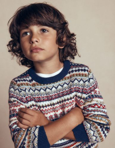 Garçons Pull motif jacquard Taille 8-9 ans - Boden - Modalova