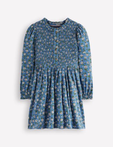 Robe en jersey à corsage froncé-Motif Garden Flower bleu geai - Boden - Modalova