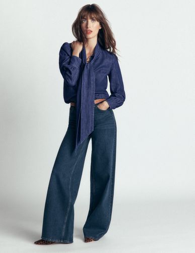 S Top Clara en jean à col lavallière en Taille 36 - Boden - Modalova