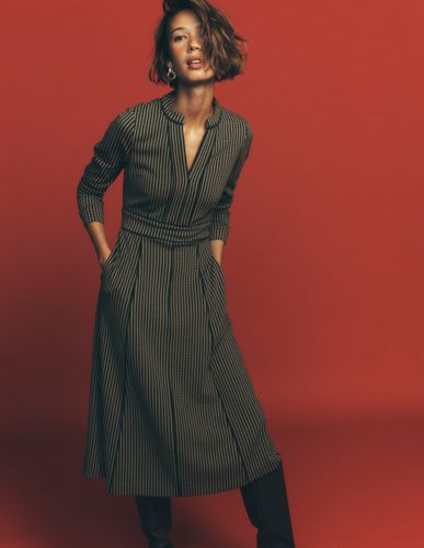 S Robe midi Alex en point de Rome à détails contrastants en Taille Petite/30 - Boden - Modalova