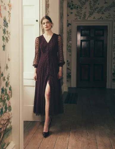 S Robe midi plissée en tulle en Taille Régulière/48 - Boden - Modalova