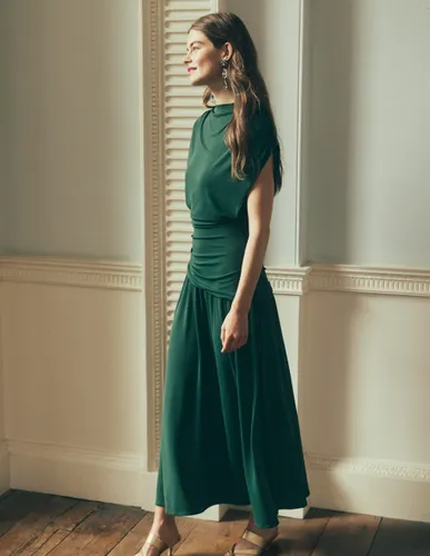 S Robe longue drapée en crêpe de jersey en Taille Petite/38 - Boden - Modalova