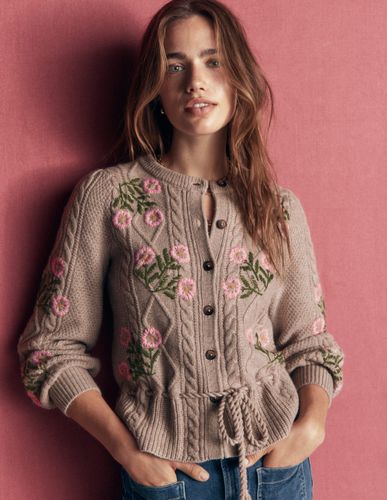 S Cardigan en maille torsadée en Taille Grande - Boden - Modalova
