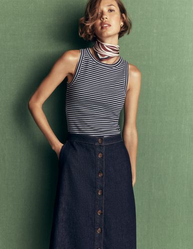 S Jupe midi Val boutonnée en jean en Taille Petite/42 - Boden - Modalova