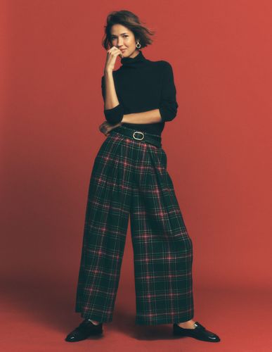 S Pantalon plissé en laine mélangée en Taille Régulière/38 - Boden - Modalova
