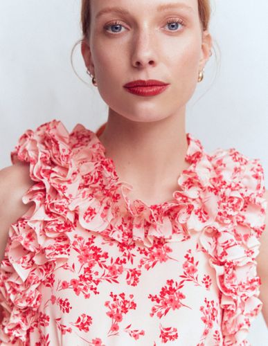 S Robe midi en soie à volants en Taille Petite/36 - Boden - Modalova
