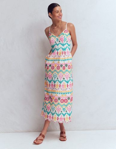 S Robe en lin à taille empire et broderie anglaise en Taille Régulière/42 - Boden - Modalova