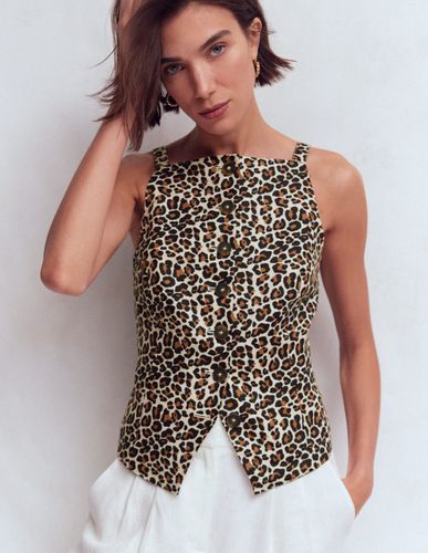 S Gilet de costume col carré en lin en Taille 42 - Boden - Modalova