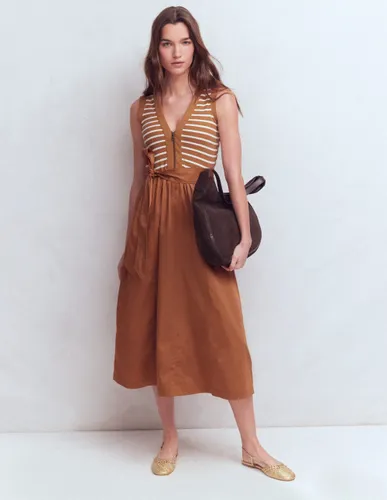 S Robe zippée sur le devant en mélange de techniques en Taille Longue/36 - Boden - Modalova