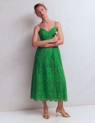 S Robe en lin à taille empire et broderie anglaise en Taille Régulière/42 - Boden - Modalova