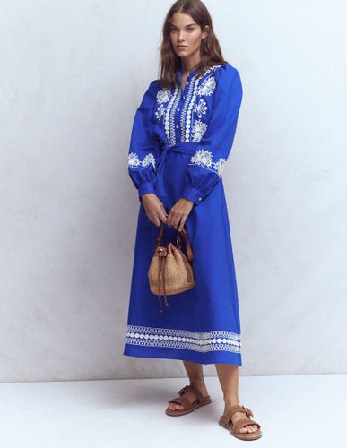 S Robe midi Ava en lin mélangé en Taille Régulière/44 - Boden - Modalova