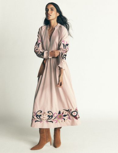 S Robe midi smockée en velours côtelé Taille Petite/32 - Boden - Modalova