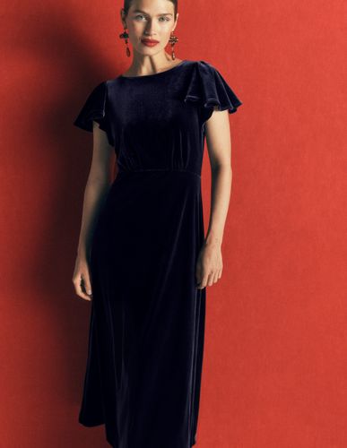 S Robe en velours à manches drapées en Taille Petite/30 - Boden - Modalova