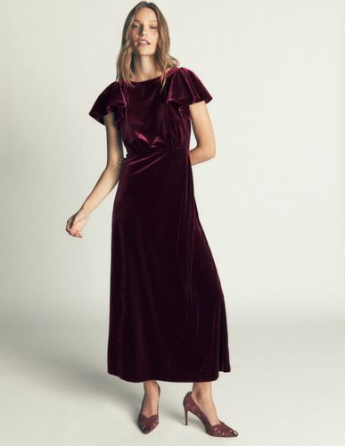 S Robe en velours à manches drapées en Taille Petite/30 - Boden - Modalova