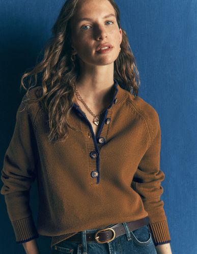 S Pull à col boutonné Lara en coton en Taille TP - Boden - Modalova