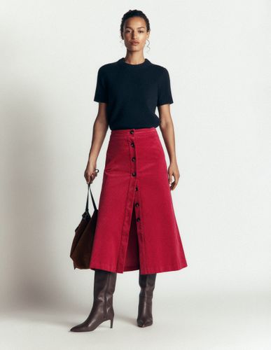 S Jupe midi Val boutonnée en velours côtelé en Taille Petite/30 - Boden - Modalova
