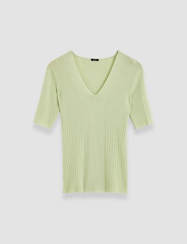 Fine Merino Rib V Neck Top - L - Joseph - Modalova