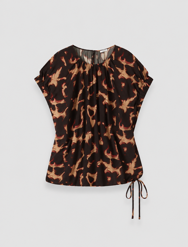 Phoebe Tortoiseshell Crepe Blouse - 32 - Joseph - Modalova